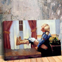 Dumb and Dumber Harry Dunne Bathroom Scene - Funny Canvas Wall Ar