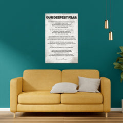 Our Deepest Fear Marianne Williamson Quote Canvas Wall Art Print
