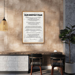 Our Deepest Fear Marianne Williamson Quote Canvas Wall Art Print
