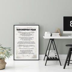 Our Deepest Fear Marianne Williamson Quote Canvas Wall Art Print