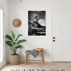 Miles Davis Vintage Jazz Trumpet Canvas Wall Art Print – Black and White Music Photography Poster for Studio & Living Room Decor
