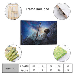 Jesus Stargazing Religious Landscape Canvas Wall Art