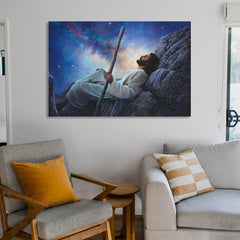 Jesus Stargazing Religious Landscape Canvas Wall Art