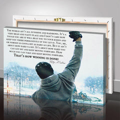 Rocky Balboa Motivational Canvas Wall Art for Home Gym & Office