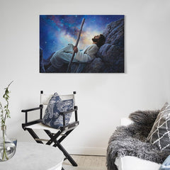 Jesus Stargazing Religious Landscape Canvas Wall Art