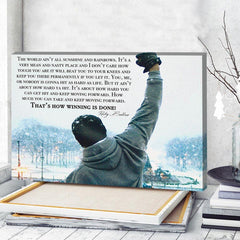 Rocky Balboa Motivational Canvas Wall Art for Home Gym & Office