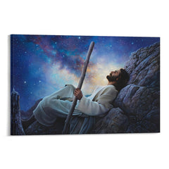 Jesus Stargazing Religious Landscape Canvas Wall Art