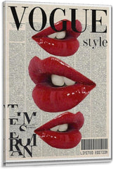 Trendy Preppy Red Lips Aesthetic Poster Canvas Wall Art Decoration Prints for Living Room Home Bedroom Decor Painting