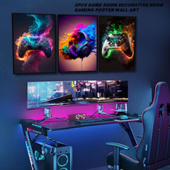 Vintage Gaming Wall Art Canvas Prints - Aesthetic Game Room Decor Posters, 12x16in Unframed Modern Video Game Pop Art