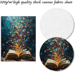 Library Study Room Butterfly Book Impressionist Canvas Wall Art
