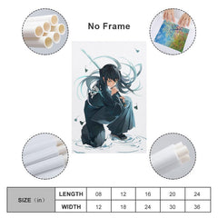 Anime Gaming Room Mist Hashira Canvas Art – Portrait Teal Decor