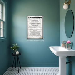 Our Deepest Fear Marianne Williamson Quote Canvas Wall Art Print