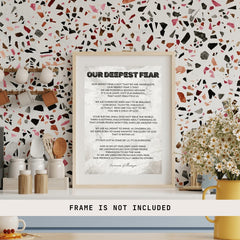 Our Deepest Fear Marianne Williamson Quote Canvas Wall Art Print