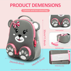 Cocomilo Waterproof Grey Bear Anti-Lost Kids Backpack